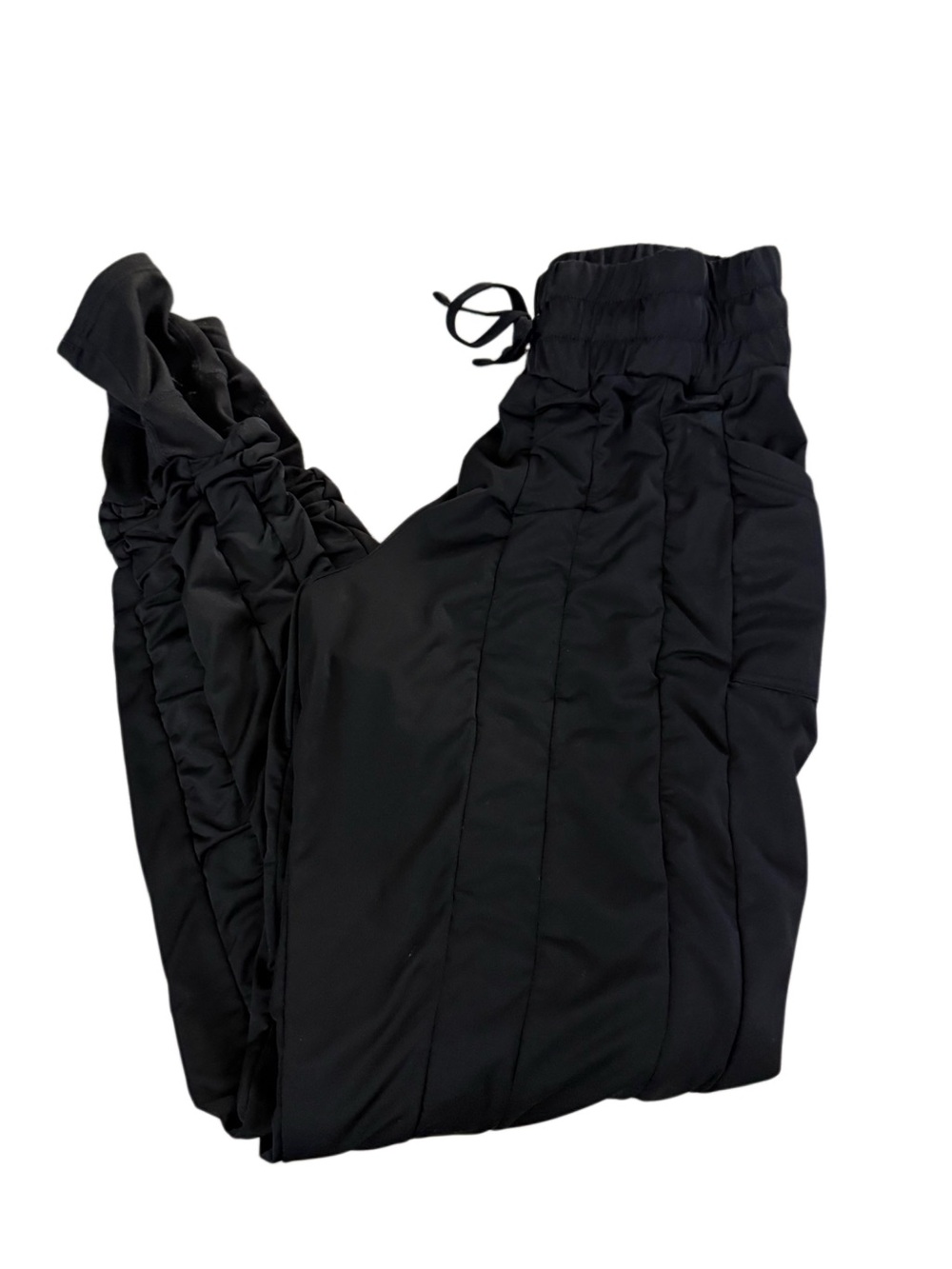 Agogie Womens Resistance Band 40+ Leggings Size M Black Ruched Active Training - Picture 2 of 9